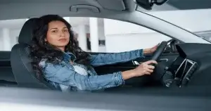 girl while driving